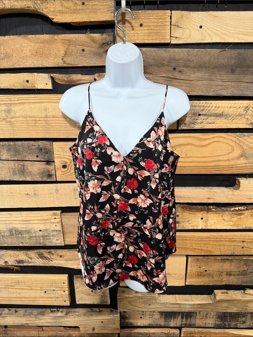 Express Black Floral Spaghetti Strap Cami Top size small Y2K‎
